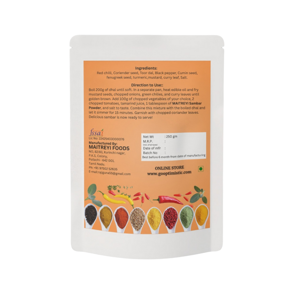 Sambar Powder (250g) - Authentic South Indian Spice Blend