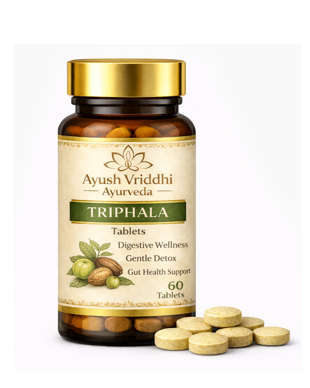 Ayush Vriddhi Triphala Tablets - Digestive Wellness & Gut Health (60 Tablets)