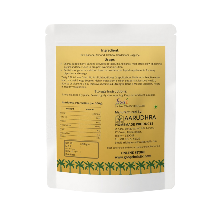 Banana Malt (250g) – Premium Natural Malt Beverage Mix