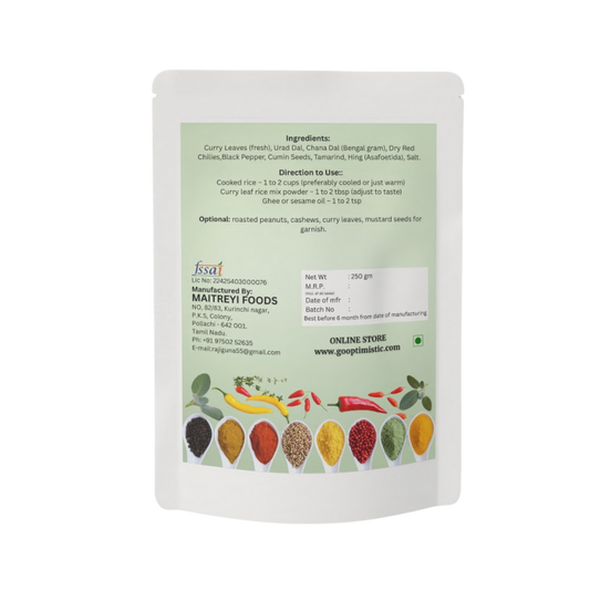 Curry Leaf Idly Powder (250g)—Traditional South Indian Seasoning