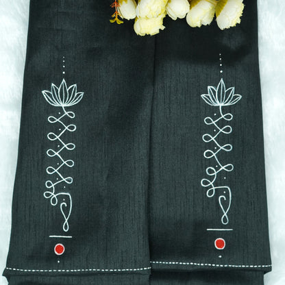 Kolam Motif Art on Blouse Fabric