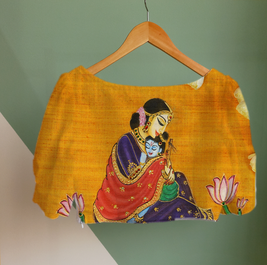 Krishna in his mother's arms-Blouse fabric