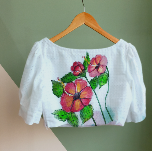 Blush of Hibiscus Blouse Fabric